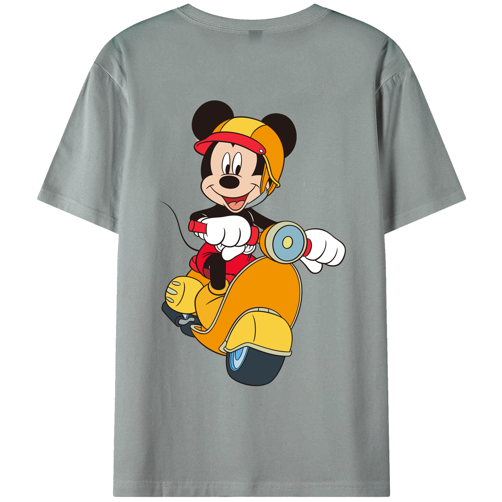 ミッキーマウス Mickey Mouse 綿100％ メンズ半袖Tシャツ（バックプリント） 通気性